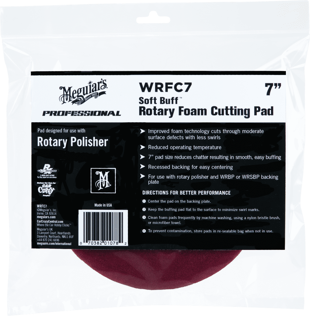 Boina Rotatória de Espuma de Corte Meguiar’s® Soft Buff™, WRFC7, 7 pol. (17.78 cm)