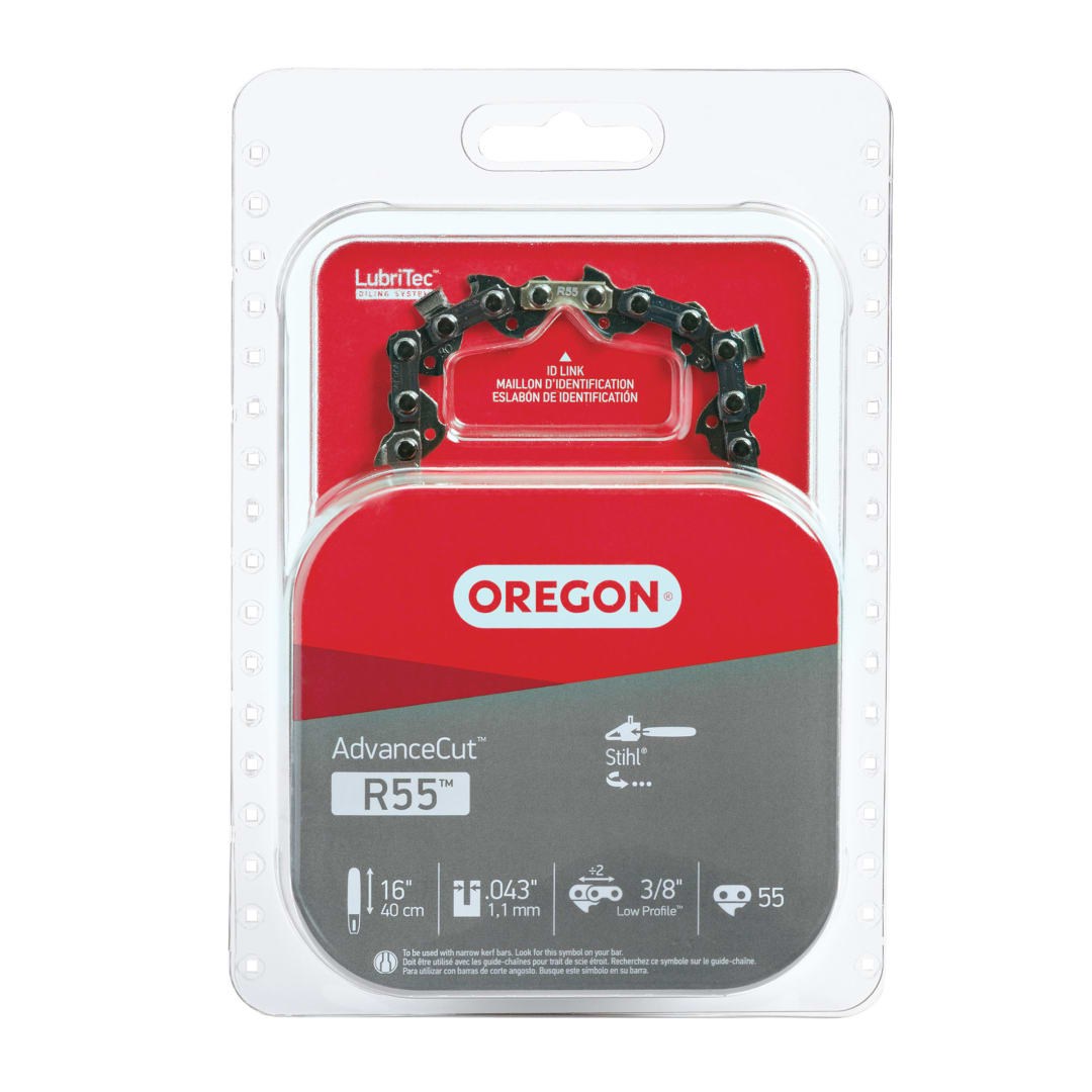 Oregon R55™ AdvanceCut Chainsaw Chain for 16-Inch Bar -55 Drive Links – low-kickback chain fits several Stihl models
