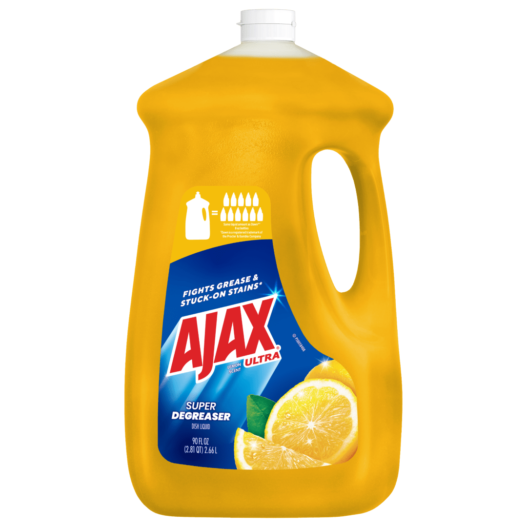 Ajax Ultra Liquid Dish Soap Lemon Scent, Super Degreaser, 90 fl oz Bottle
