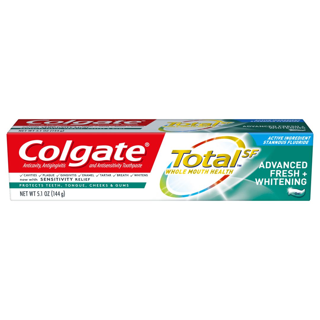 Colgate Total Whitening Toothpaste, Advanced Fresh + Whitening Gel, 5.1 oz.