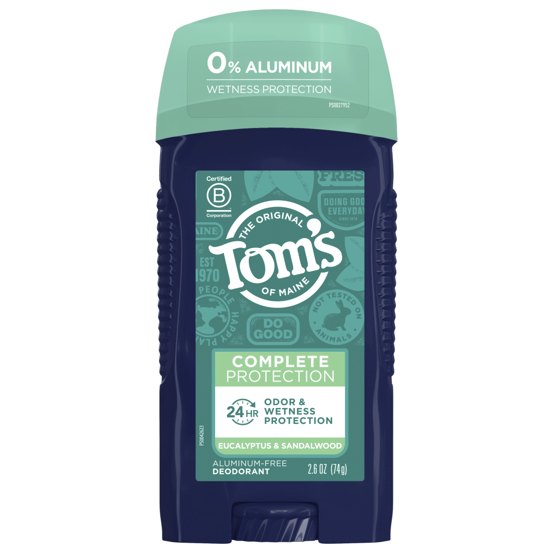 Tom's of Maine Complete Protection Aluminum-Free Natural Deodorant for Men, Eucalyptus & Sandalwood, 2.6 oz.