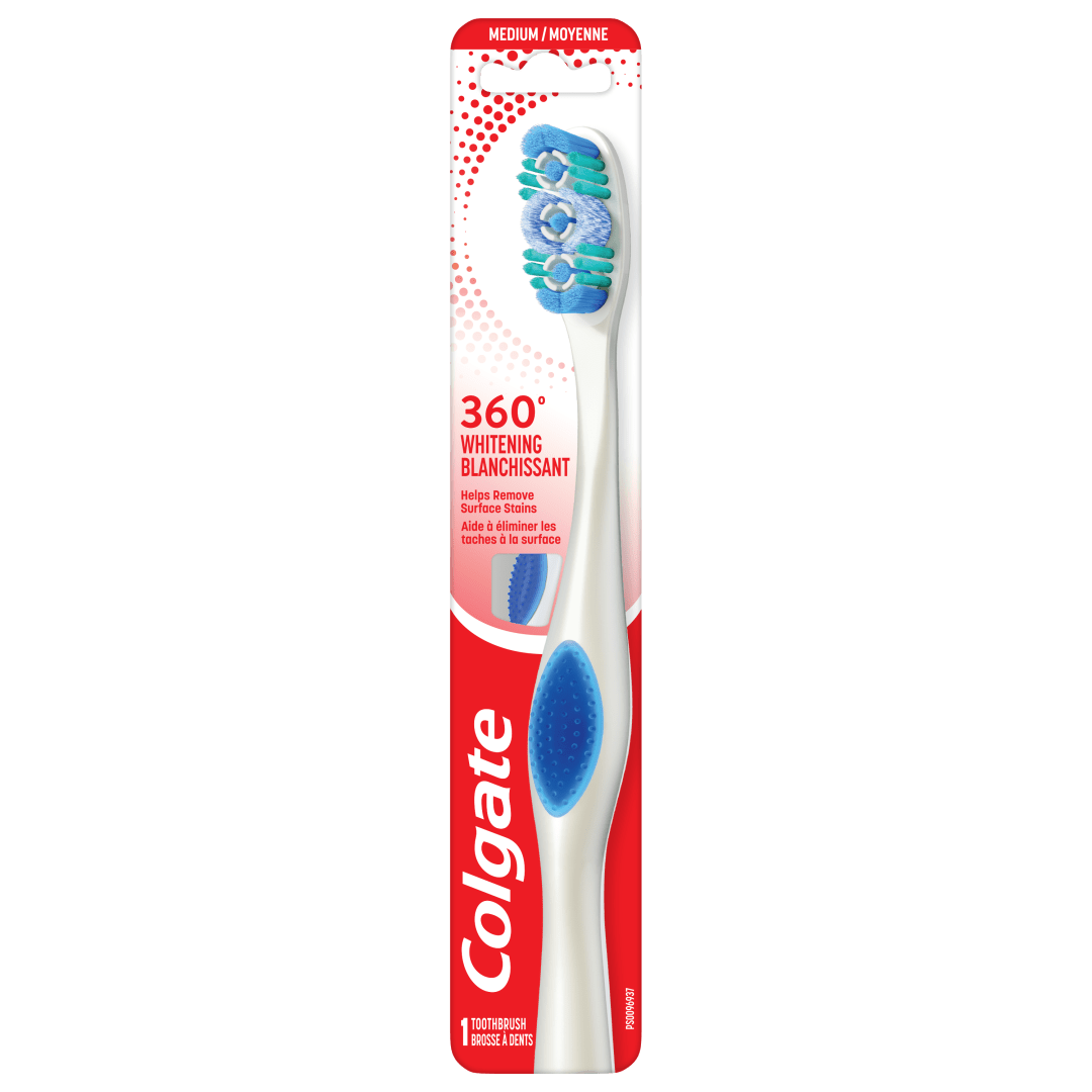 Brosse à dents moyenne Colgate 360 Optic White