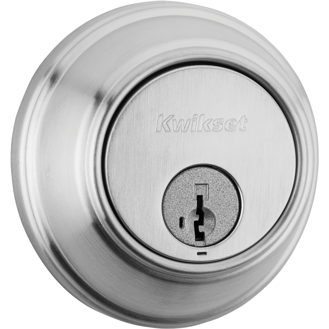 816 Key Control Deadbolt, Keyed One Side, featuring SmartKey Security™ in Satin Chrome