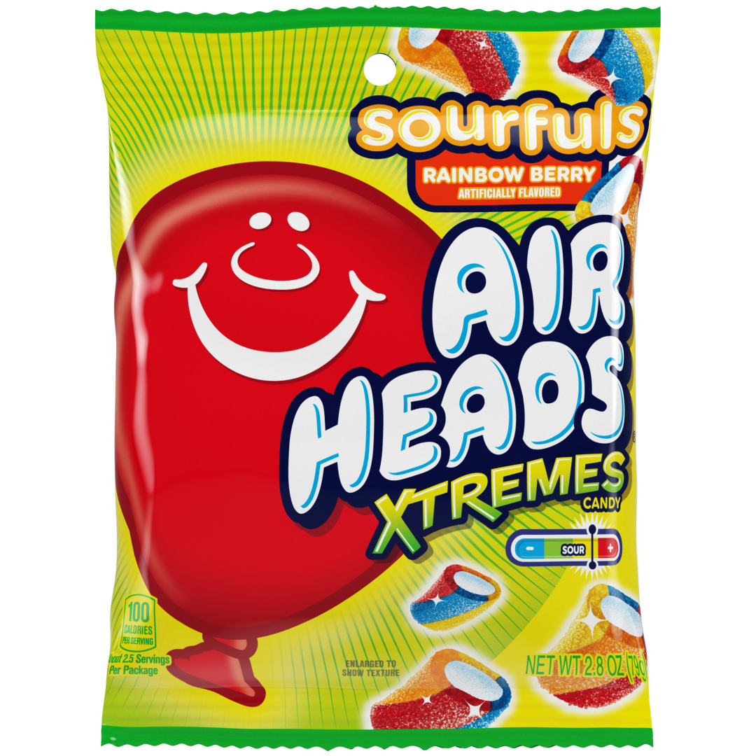 Airheads Xtremes Sourfuls Rainbow Berry 2.8 oz Peg Bag