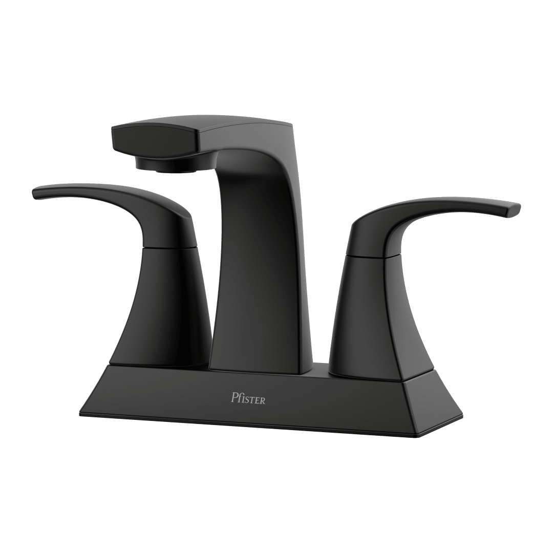 Karci 2-Handle 4" Centerset Bathroom Faucet in Matte Black