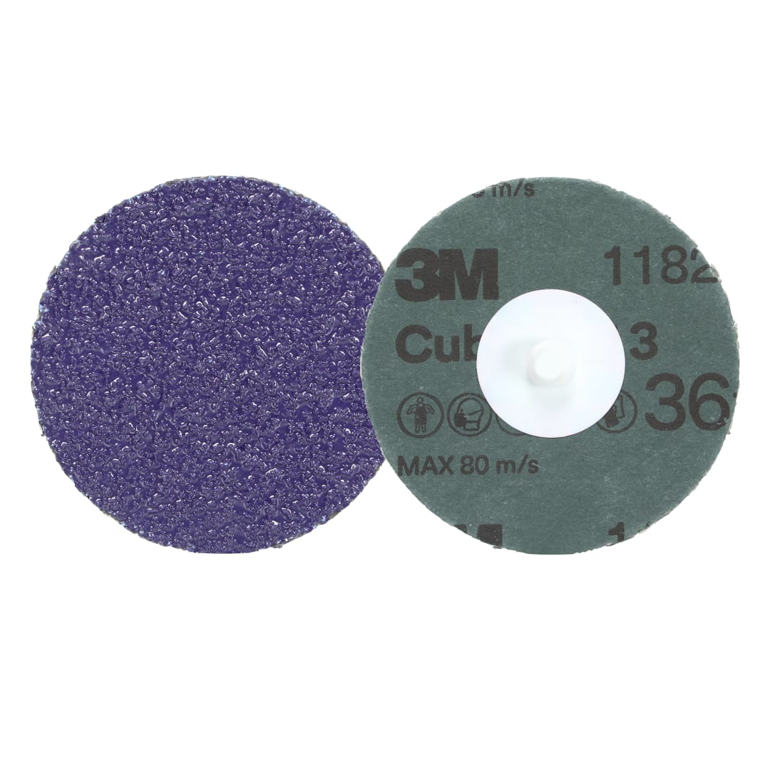 3M™ Cubitron™ 3 Roloc™ Fiber Disk 1182C, 36+, TR, Purple, 51 mm, 50/Carton, 200 ea/Case