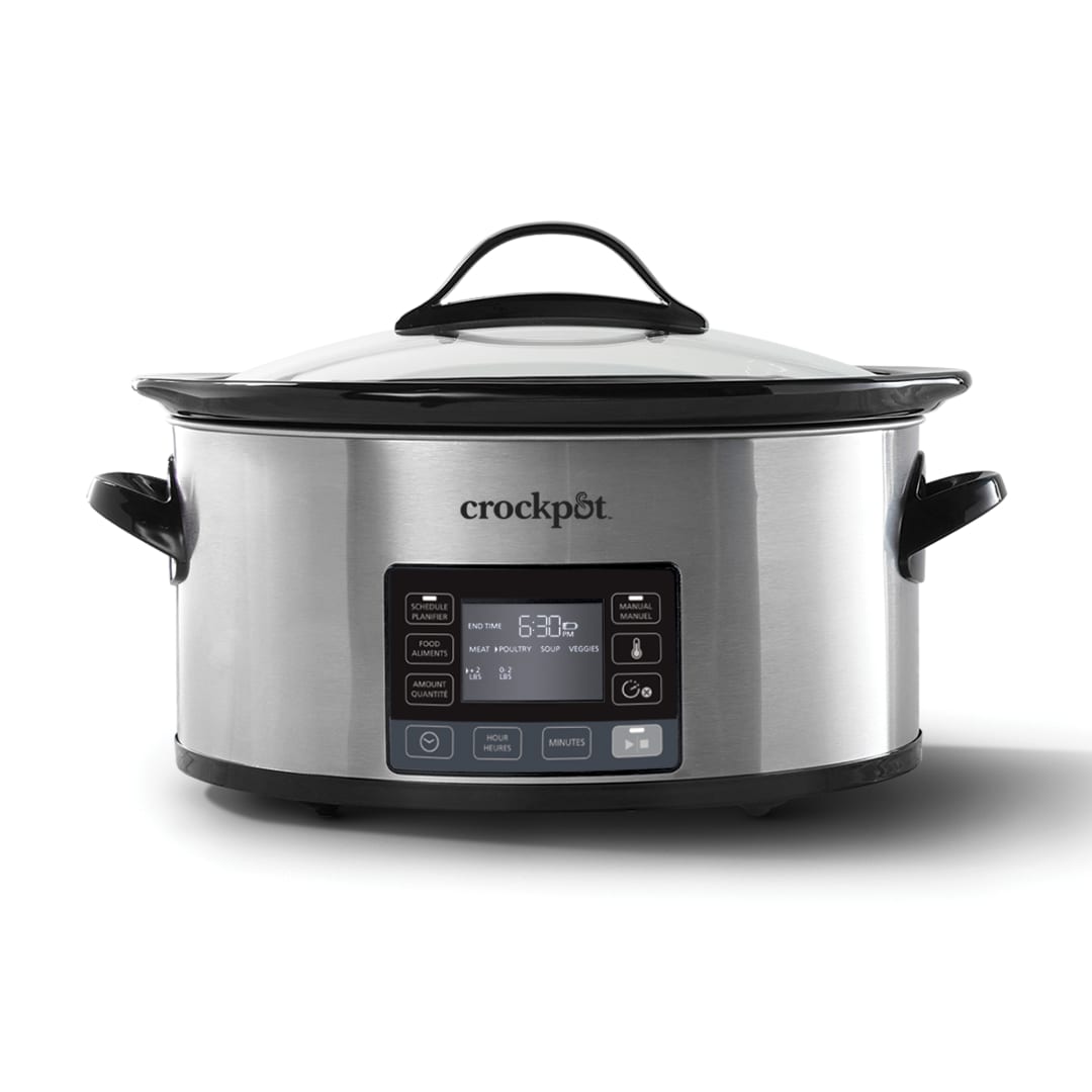 Crockpot® Slow Cooker with MyTime Adjusting Cook Cycle, 6-Quart Programmable Slow Cooker for 7+ People, 5.7 L, Stainless Steel