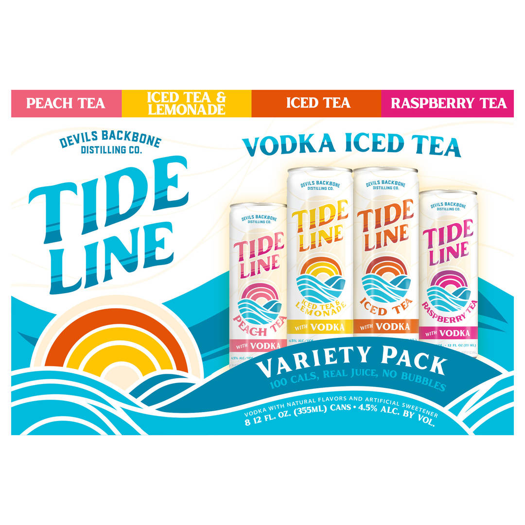 Devils Backbone Distilling Co. Assorted Tide Line Vodka Iced Tea Variety Pack 8 - 12 fl oz Cans