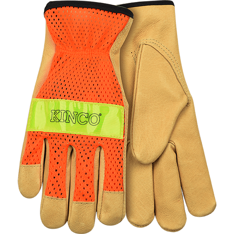 Hi-Vis Orange Mesh & Grain Pigskin Palm