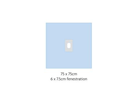 SureSafe Adhesive Oval Fenestrated Drape with Adhesive Corners, Blue, 75 x 75cm with 6 x 7.5cm hole, Sterile