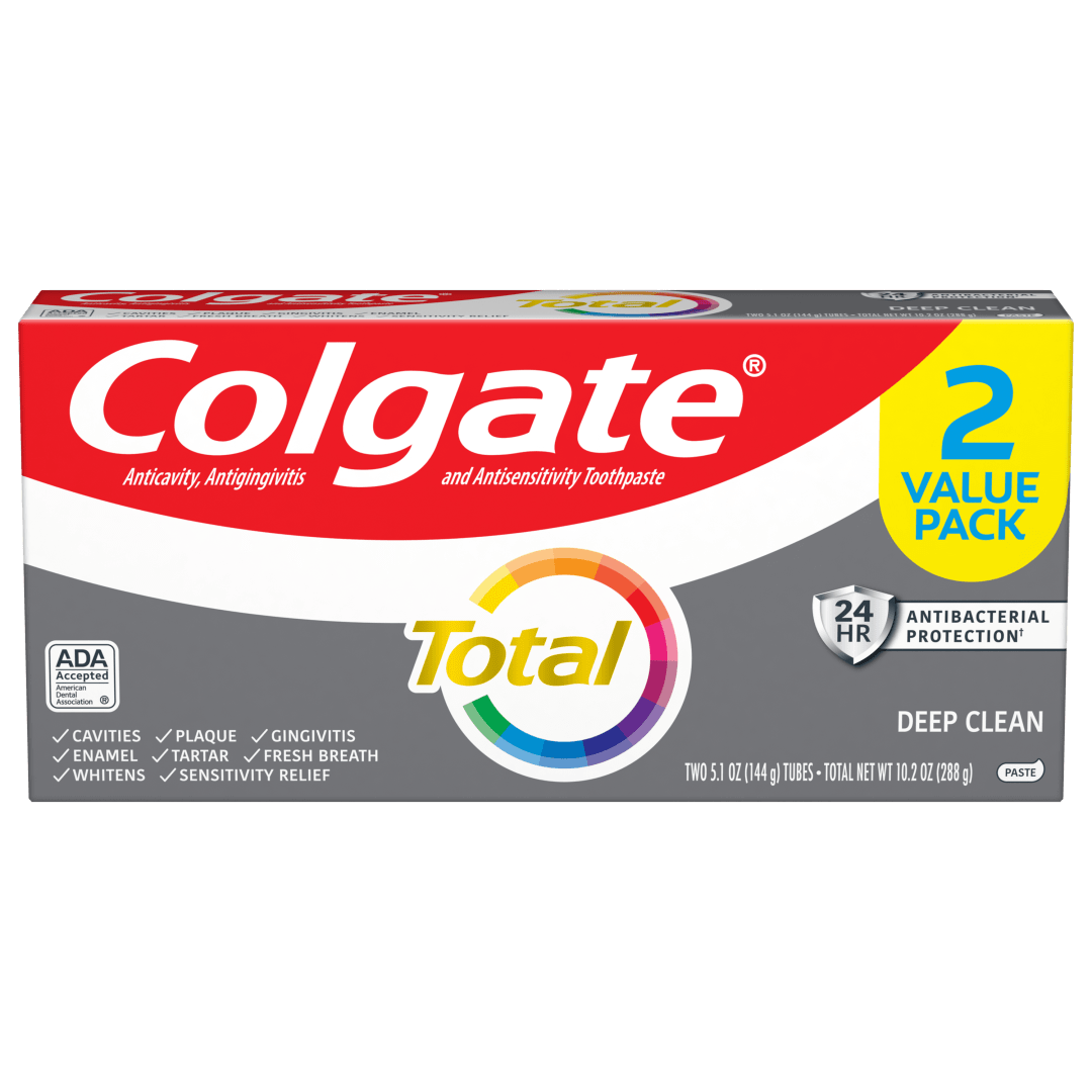 Colgate Total Deep Clean Toothpaste, Mint Toothpaste, 5.1 oz Tube, 2 Pack