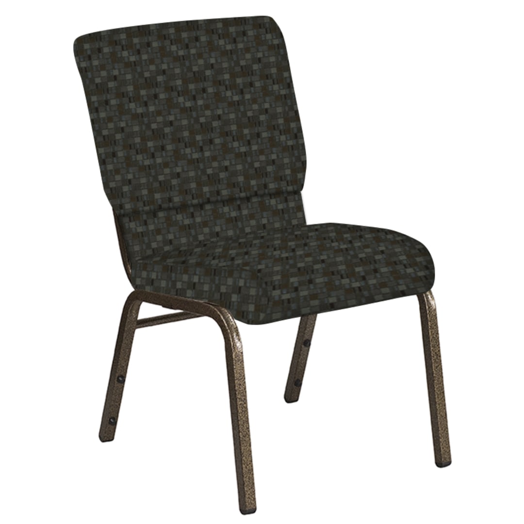 18.5''W Church Chair in Empire Chocaqua Fabric - Gold Vein Frame