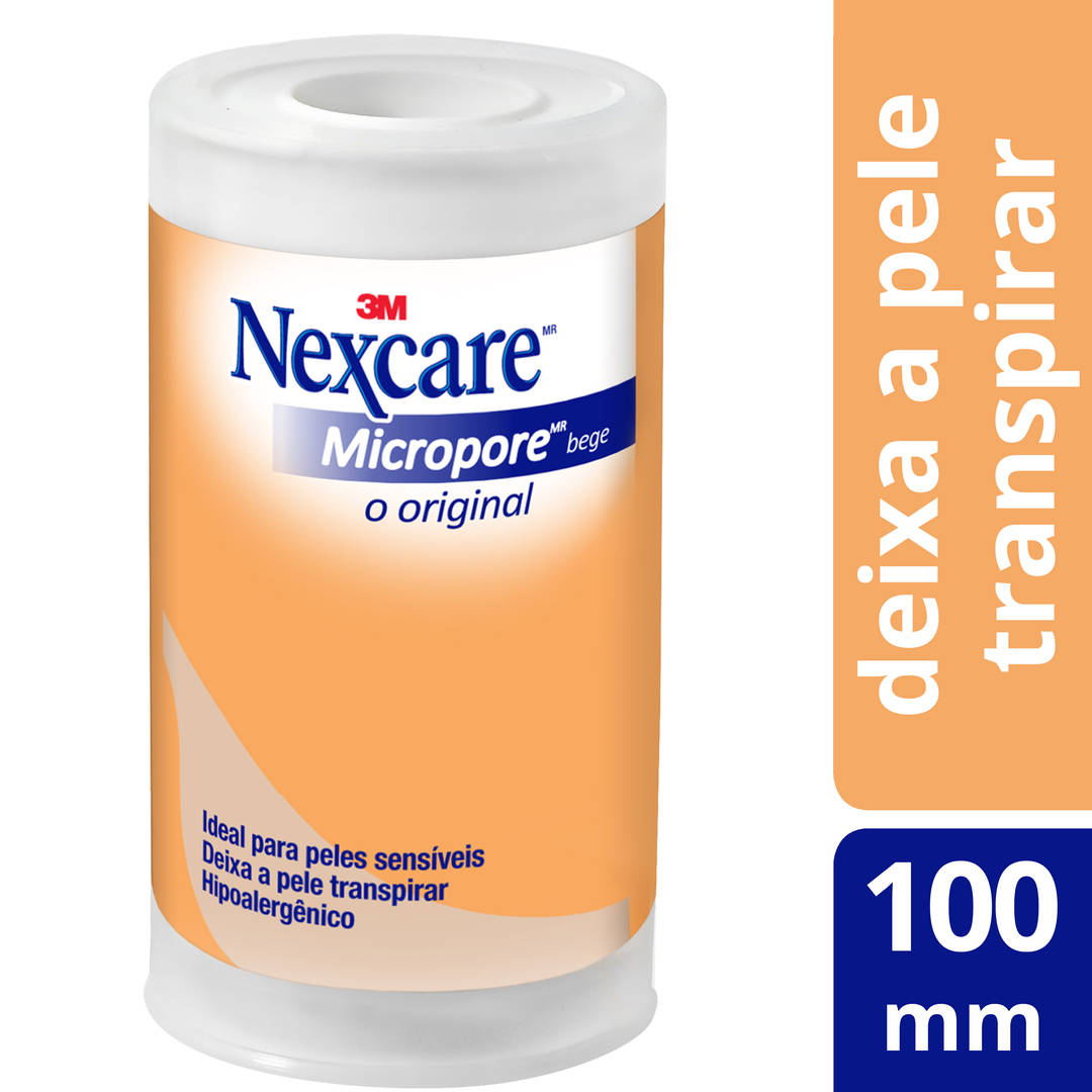 Fita Micropore™ Nexcare™, Bege , 100 mm x 4,5 m