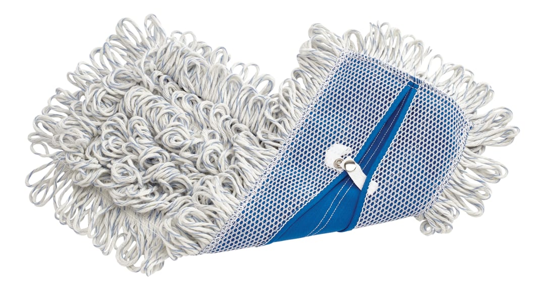 FLOOR FINISH MOP 18" WHT/BL FINISH