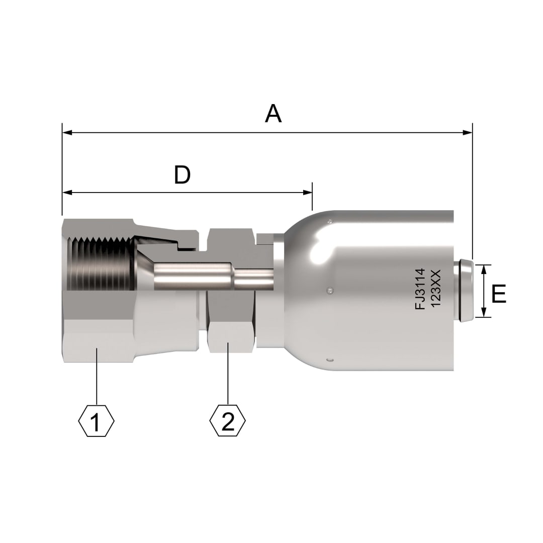 Aeroquip 1/4 Female JIC Swivel X 1/4 R5 Hose Crimp