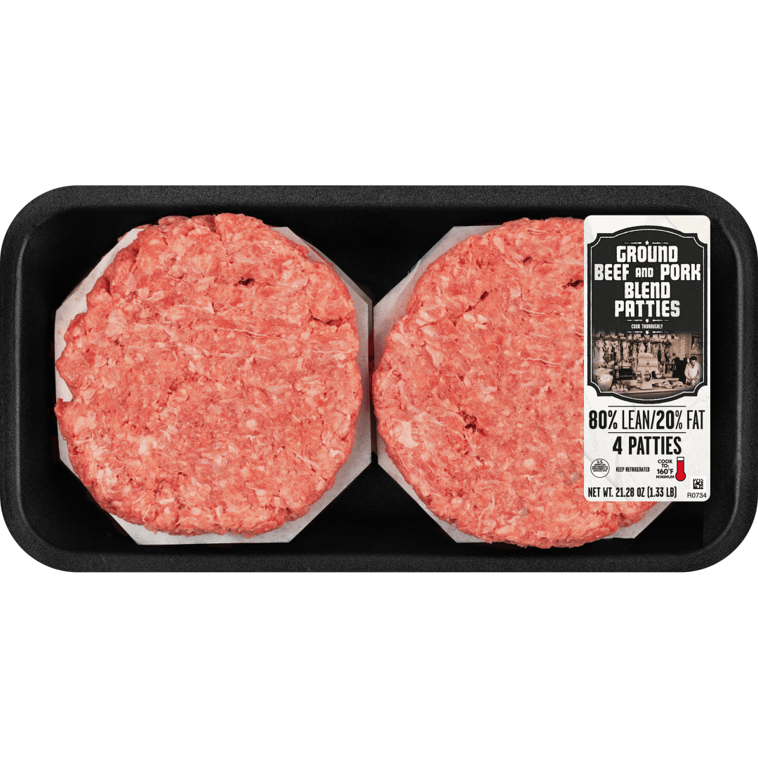 Ground Beef and
  Pork Patties 80/20, 1.33 lb