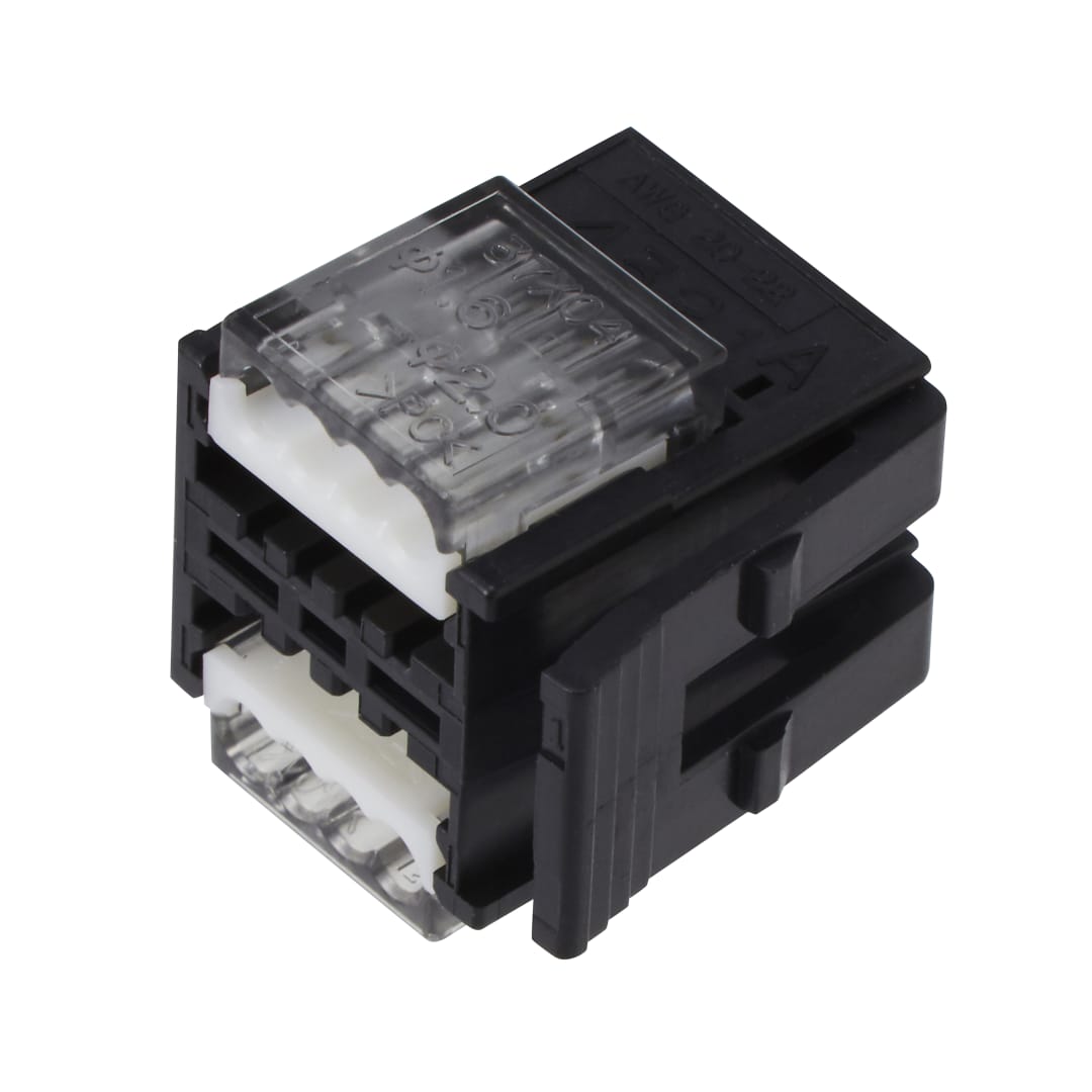 3M™ 37108-2206-0W0 FL 100, Mini Clamp II, Stiftstecker für die Kabelmontage, 08-polig, 20-22 AWG, 0,20 µm Au, Schwarz/Grau