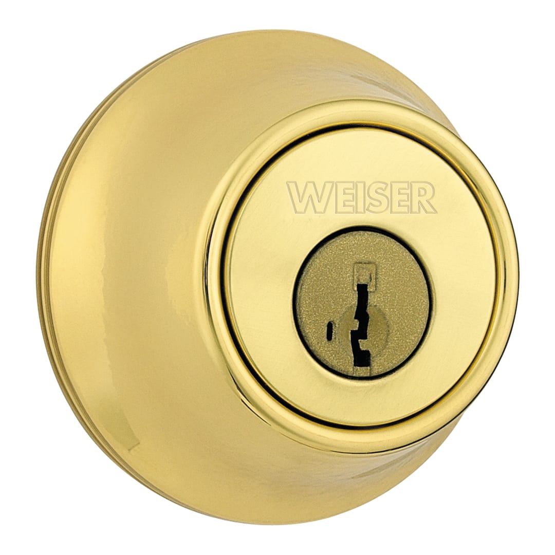 GDC9471 Single Cylinder Deadbolt featuring SmartKey Security™ in Lifetime Brass