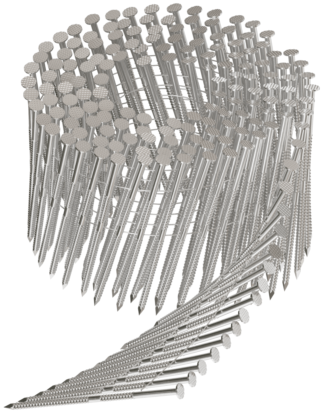 Simpson Strong-Tie S12A300PNJ 15° Wire Coil, Full Round Head, Ring-Shank Decking/Framing Nail — 3 in. x 0.099 in. Type 304 (1800-Qty)