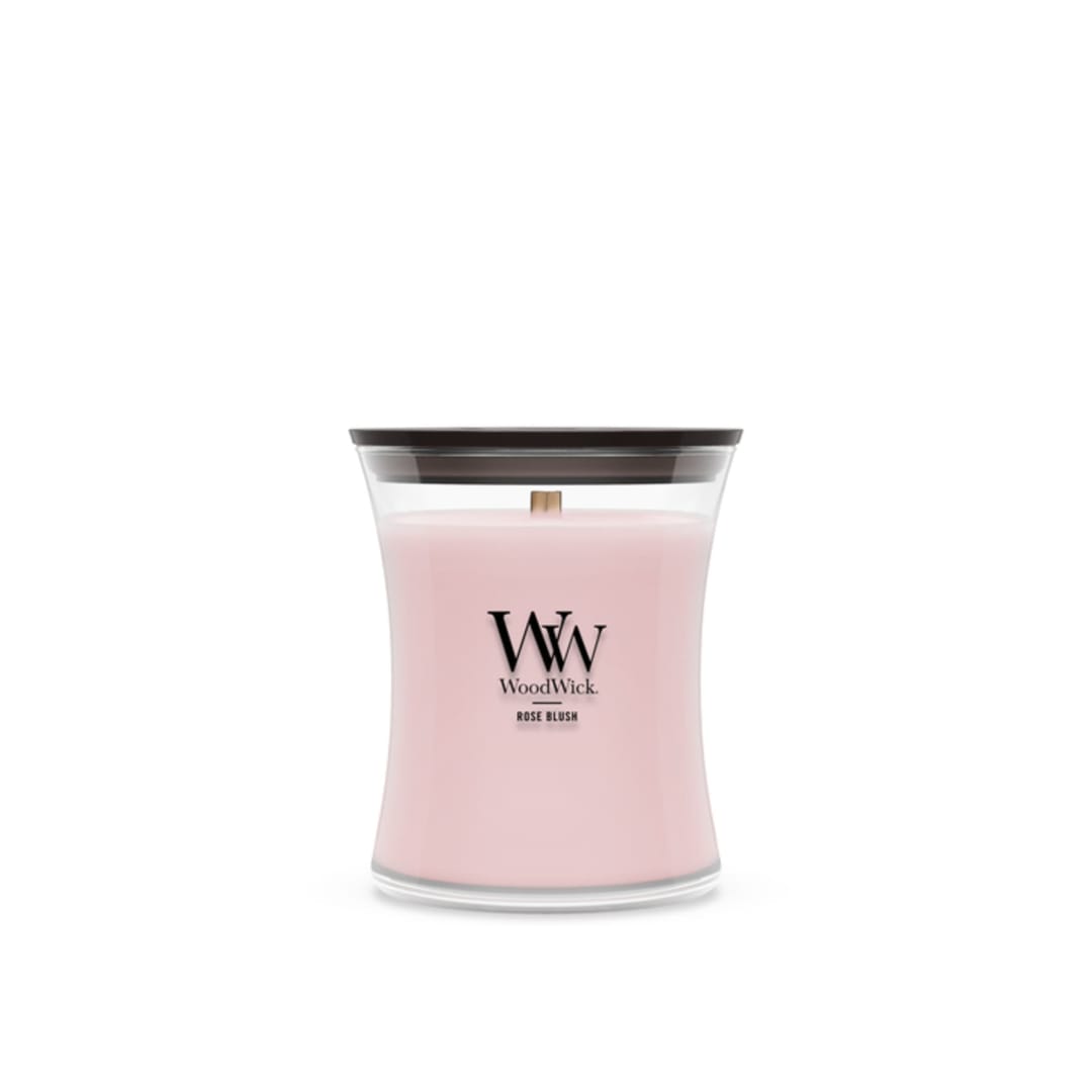 Woodwick Rose Blush Medium Hourglass Candle