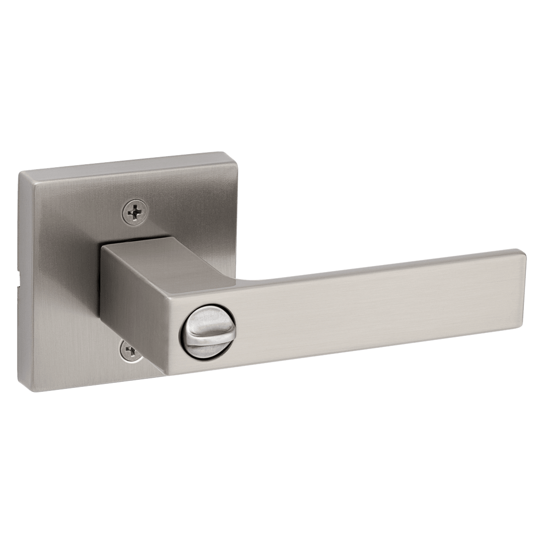 Singapore Keyed Entry Lever featuring SmartKey Security™ in Satin Nickel