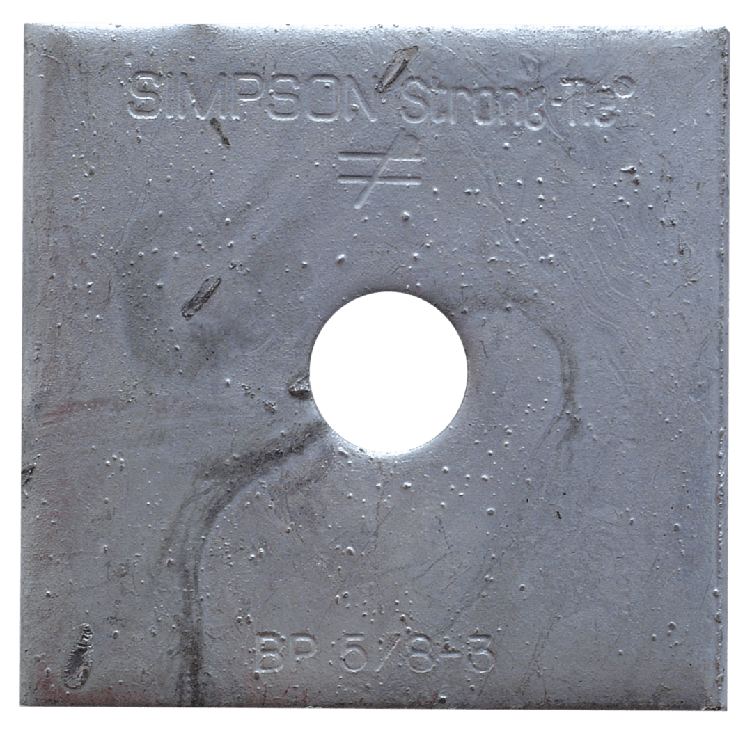 Simpson Strong-Tie BP 5/8-3HDG BP 3 in. x 3 in. Hot-Dip Galvanized Bearing Plate with 5/8 in. Bolt Dia. (Pack of 2000)