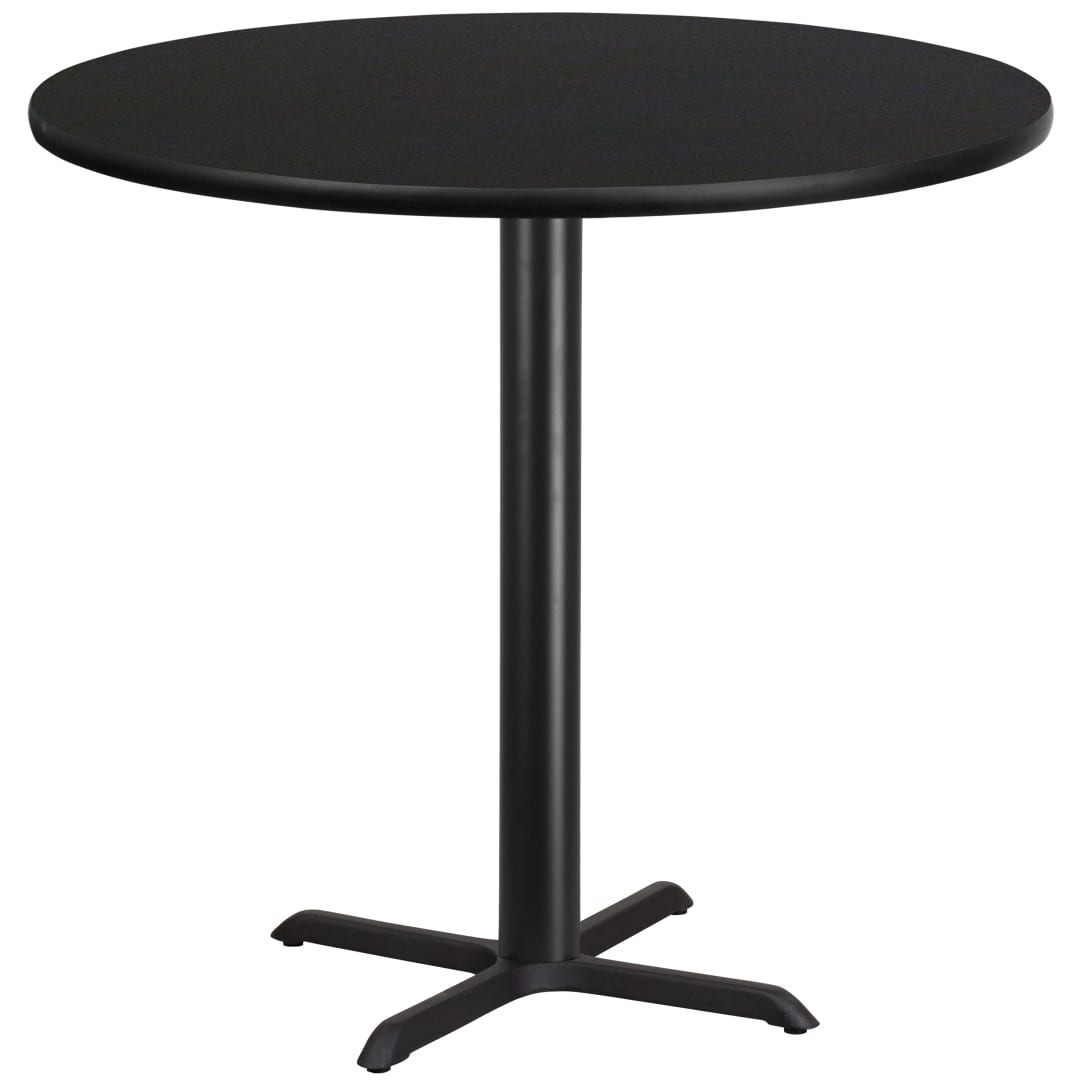 Stiles 42'' Round Black Laminate Table Top with 33'' x 33'' Bar Height Table Base