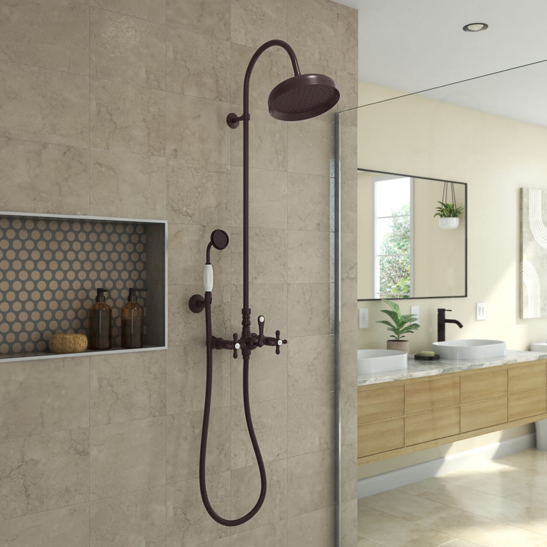 Abbey 10 x 28 1/2 Shower Faucet Set with Handshower, Oil Rubbed Bronze