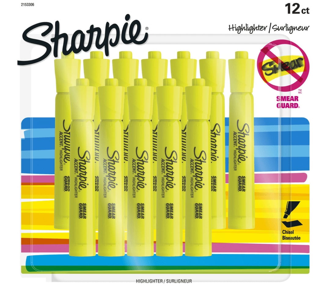SHARPIE HL TANK YELLOW 12CT BL SRP