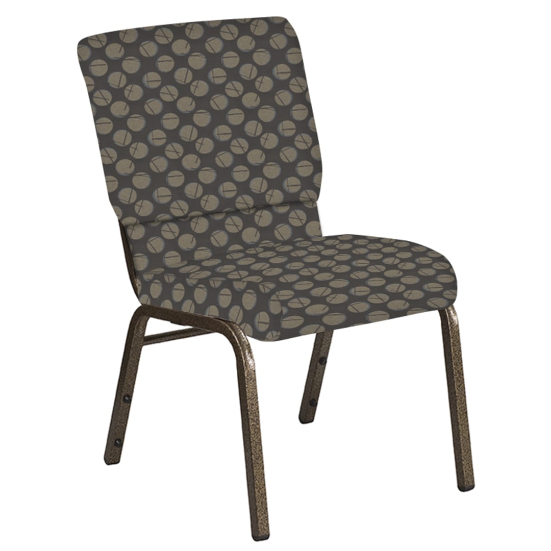 18.5''W Church Chair in Cirque Sable Fabric - Gold Vein Frame