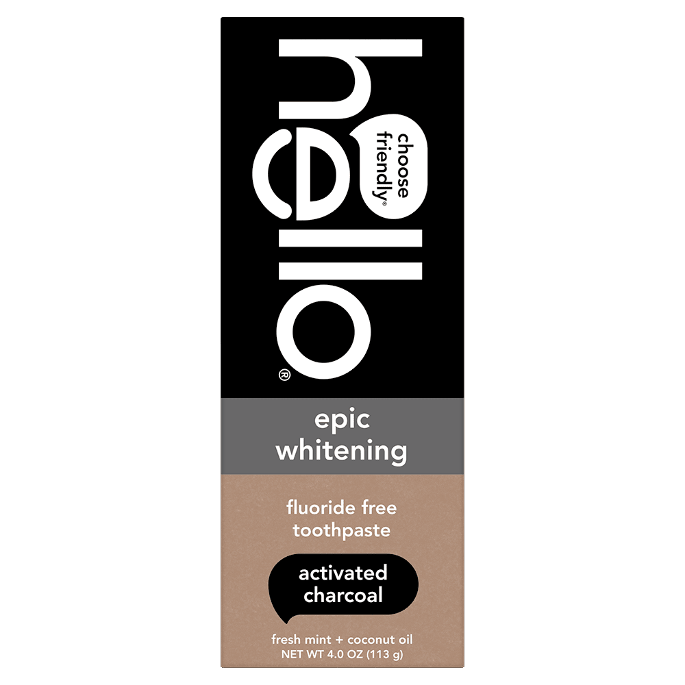 hello Epic Whitening Charcoal Fluoride Free Toothpaste, Fresh Mint, 4.0 Oz Tube