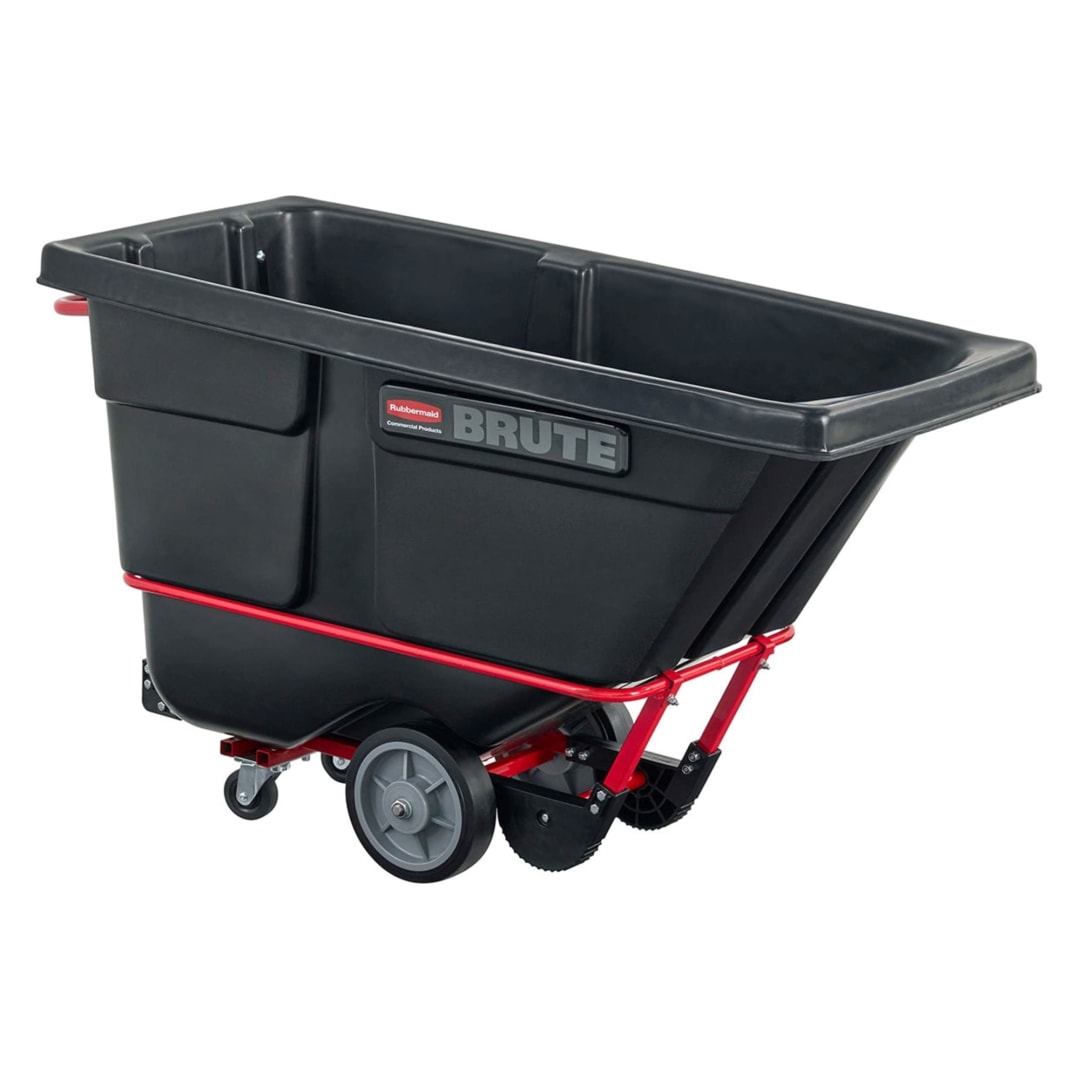 BRUTE Tilt Dump Truck/Trash Cart/Garbage Collection/Recycling, 1/2 Cubic Yard, Heavy Load Capacity, 1,400 lbs., Black, Distribution Centers/Warehouse/Manufacturing/Construction (FG130600BLA)