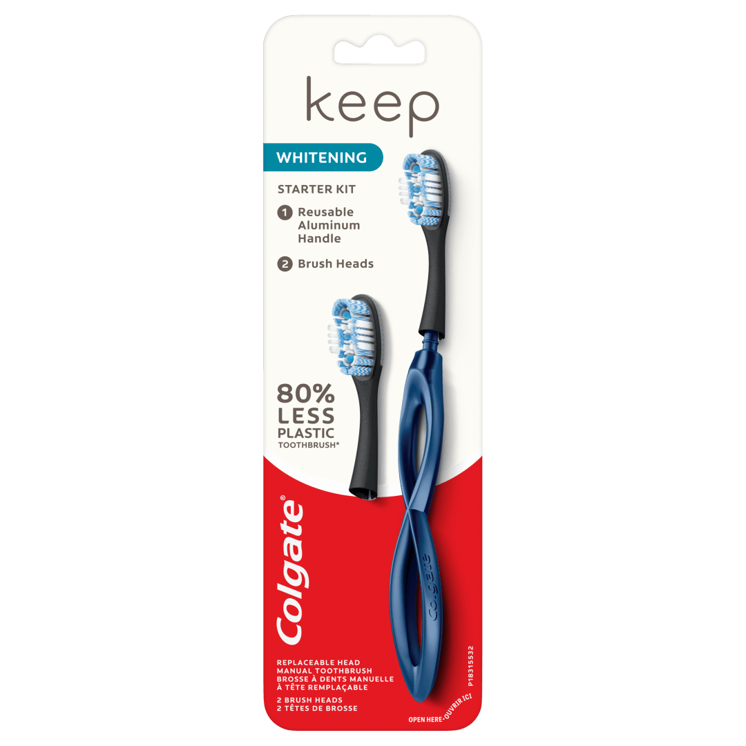 Colgate Keep Manual Toothbrush Whitening Starter Kit - Navy