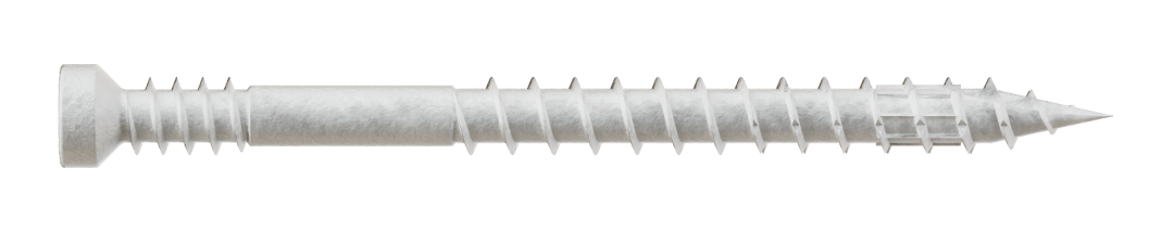Simpson Strong-Tie FT07200R100W Finish Trim Screw — #7 x 2 in. T10, Trim-Head, Quik Guard®, White (100-Qty) (Pack of 5)