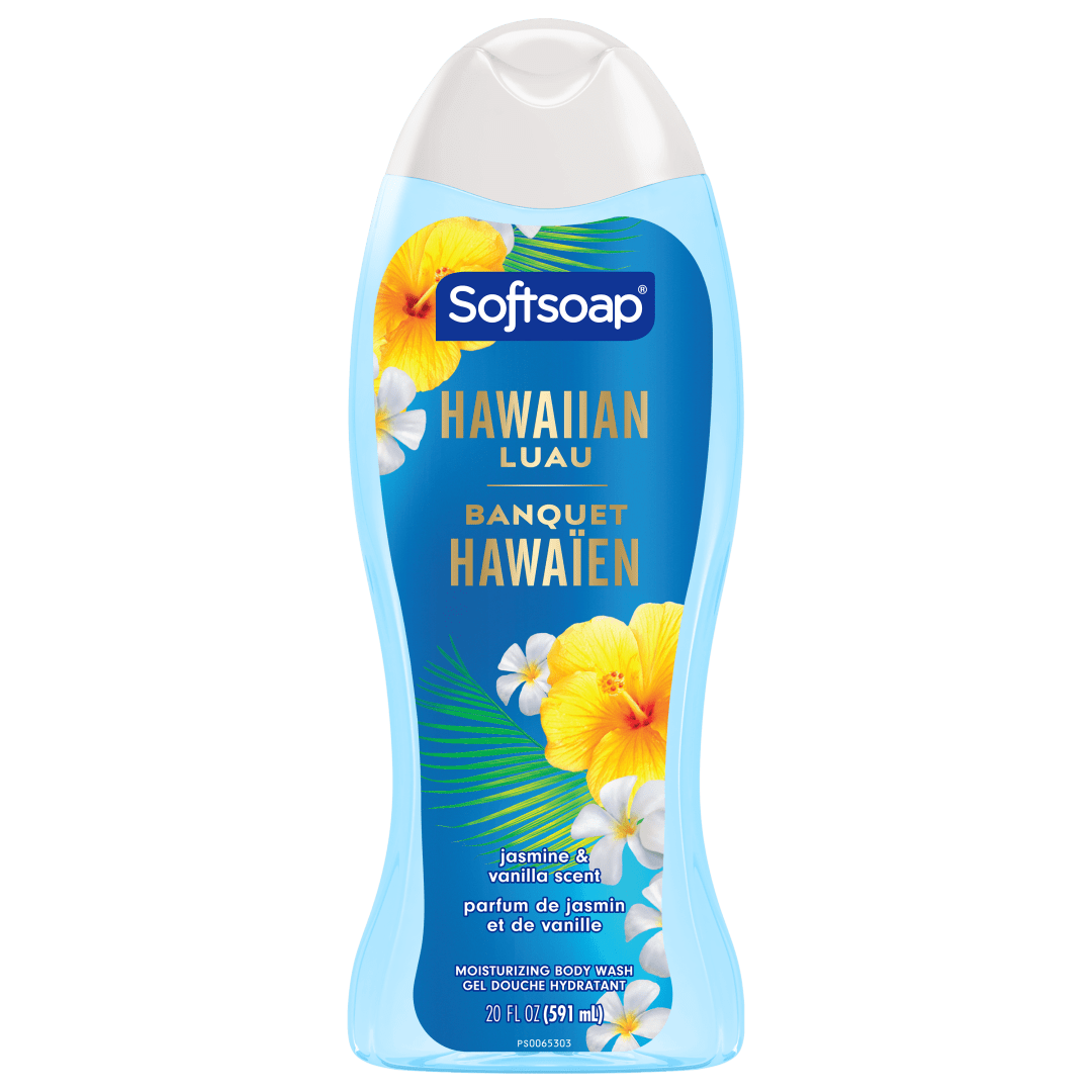 Softsoap Moisturizing Body Wash Hawaiian Luau, Jasmine and Vanilla Scent, 20 oz Bottle