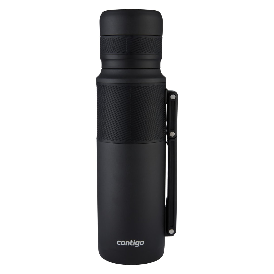 Contigo® Stainless Steel Vacuum-Insulated Thermal Bottle, Painted Black, 40 oz