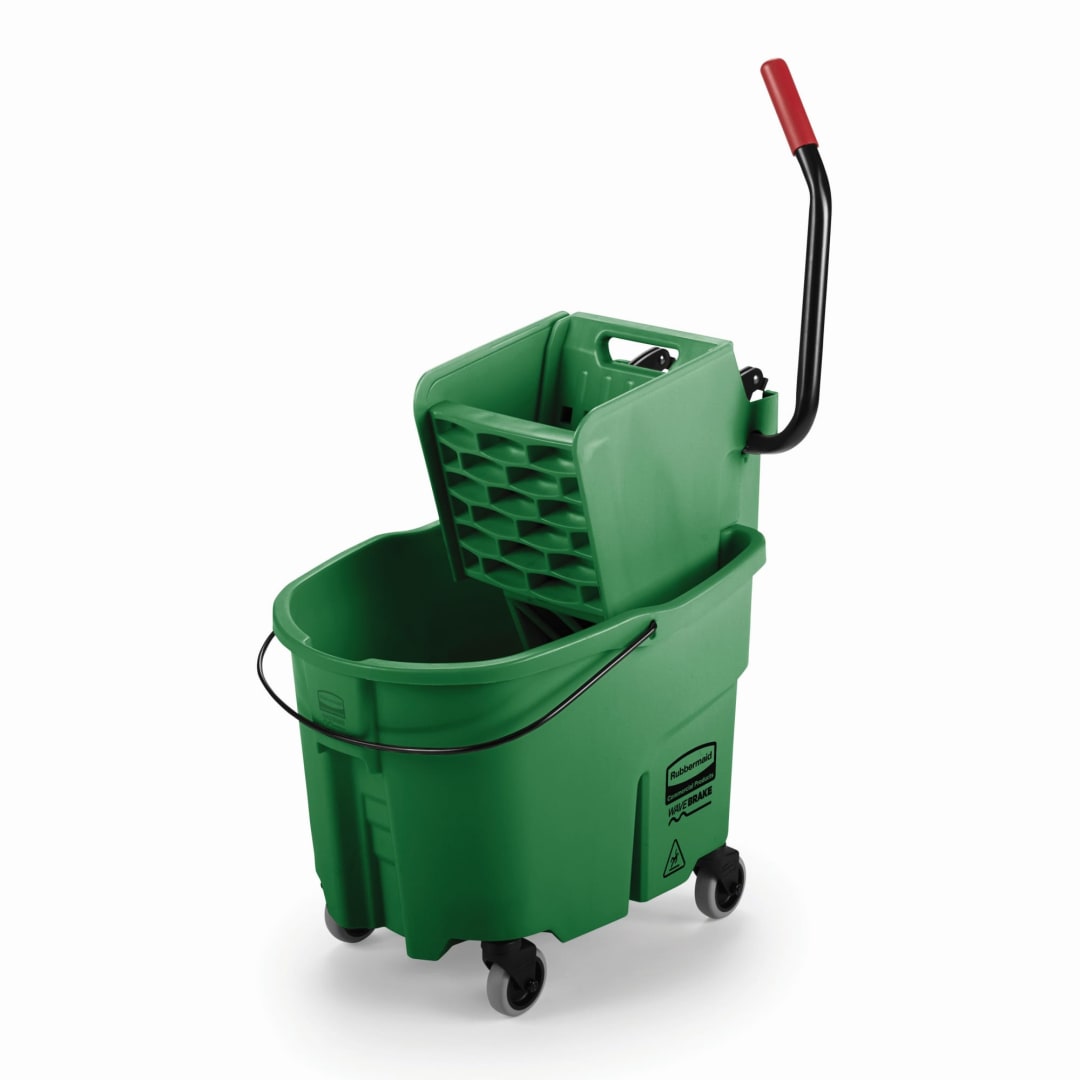 Rubbermaid Commercial Products WaveBrake® 35 QT Side Press Bucket and Wringer, Green