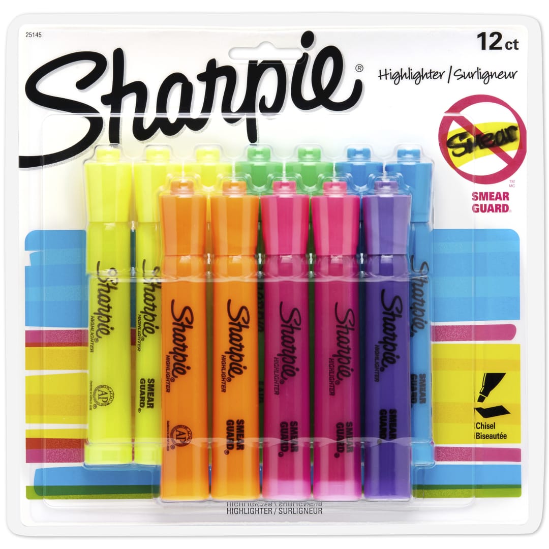 12CD SHARPIE ACCENT TANK ASST