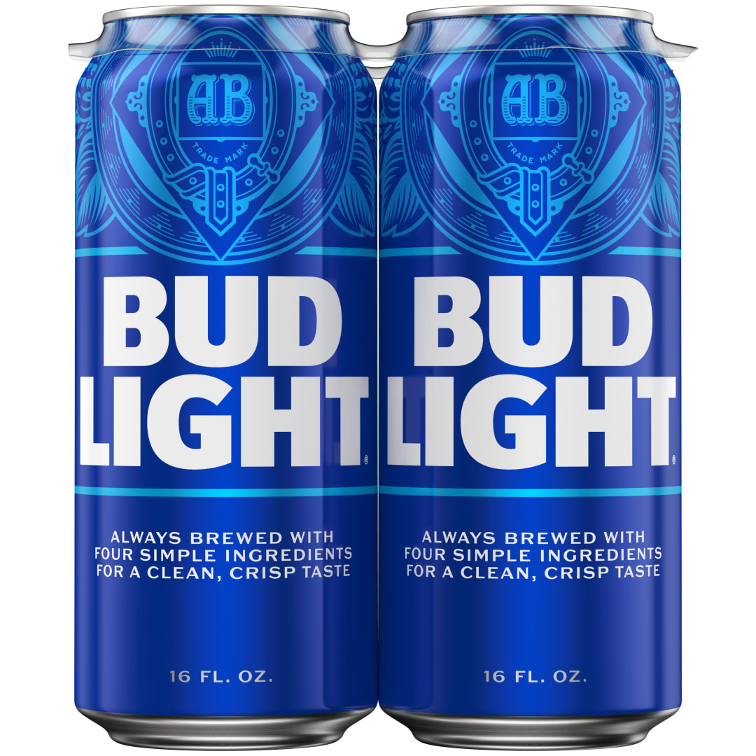 Bud Light American Lager Beer 4 Pack, 16 fl oz Cans