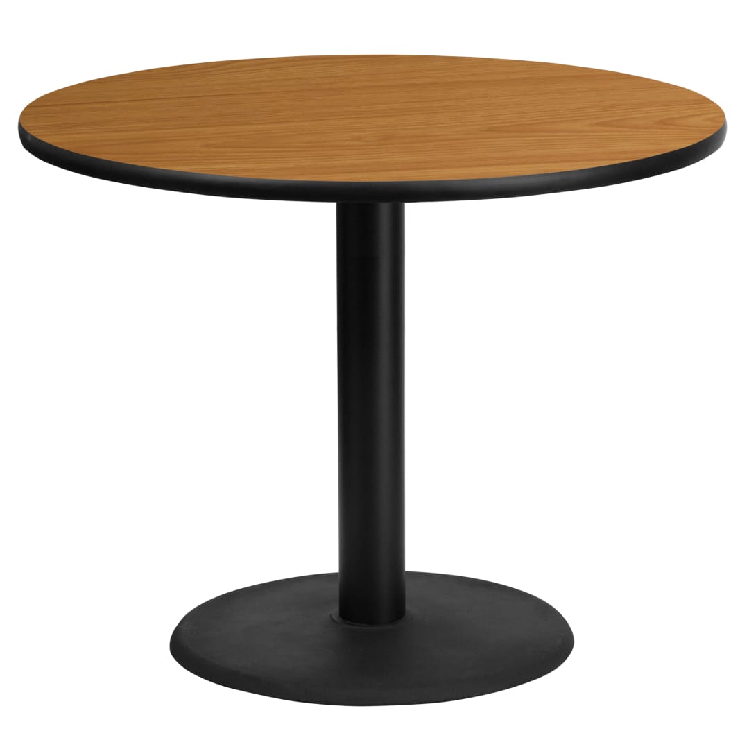 Graniss 36'' Round Natural Laminate Table Top with 24'' Round Table Height Base