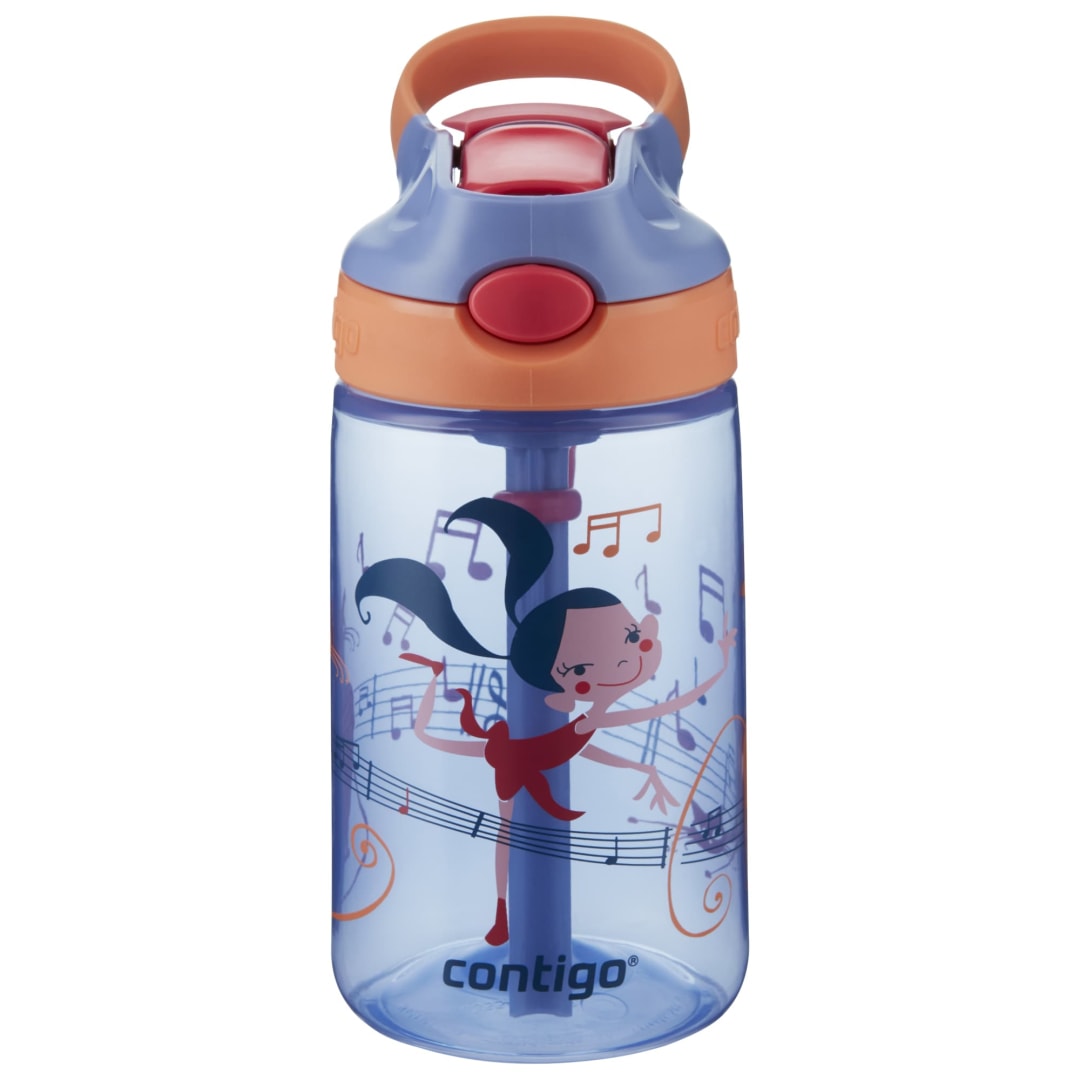 Contigo® Gizmo Flip AUTOSPOUT® Kids Water Bottle with Flip Straw, BPA-Free, 420ml., Wink with Dancer Pink