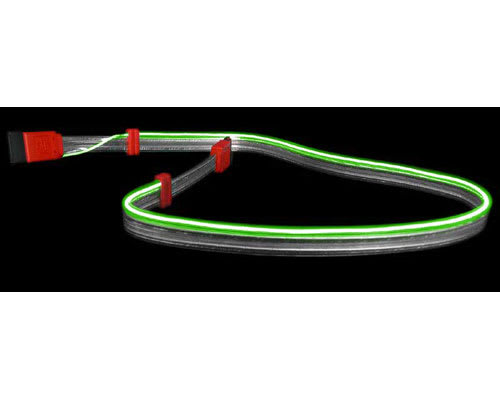 24 inch Green illuminated SATA drive cable