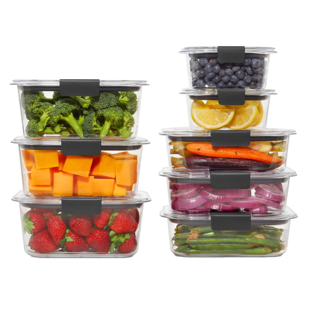 Rubbermaid® Brilliance® StainShield® Plastic Food Storage Containers, 16-Piece Set