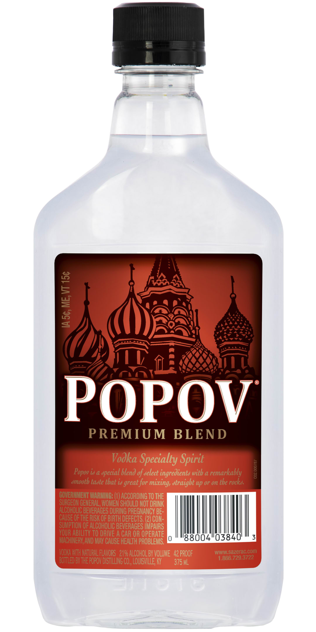 Popov Vodka 375ml 42 Proof