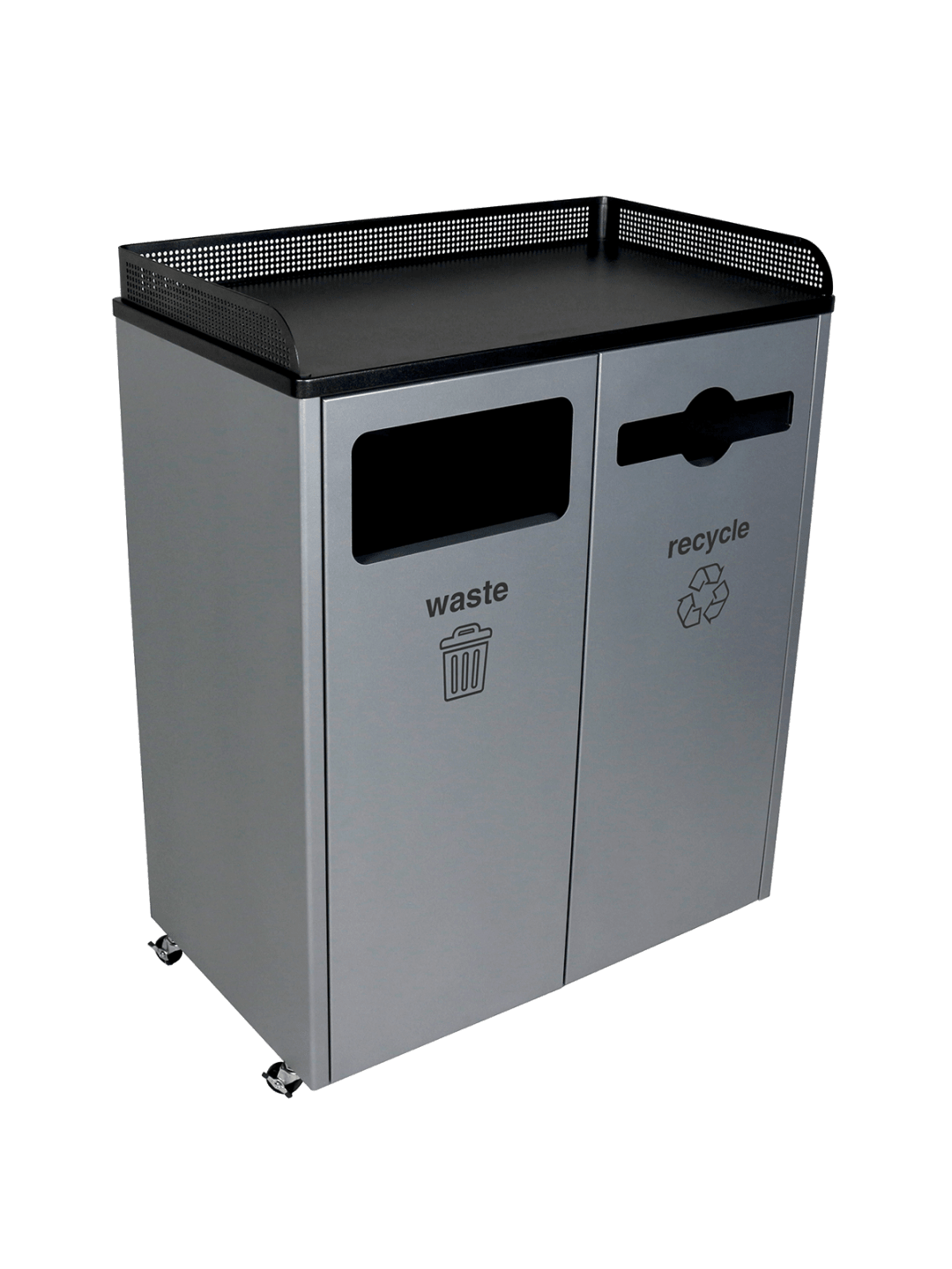 COURTSIDE - Double - Kit - Waste-Recycle - Full-Mixed - Grey-Black