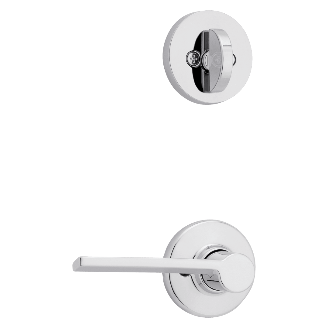 966 Single Cylinder Interior Pack w/ Left Hand Square Rose Ladera Lever Handlesets in Polished Chrome