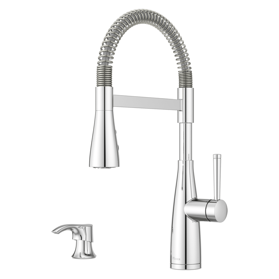Raya 1-Handle Pull-Down Kitchen Faucet in Polished Chrome
