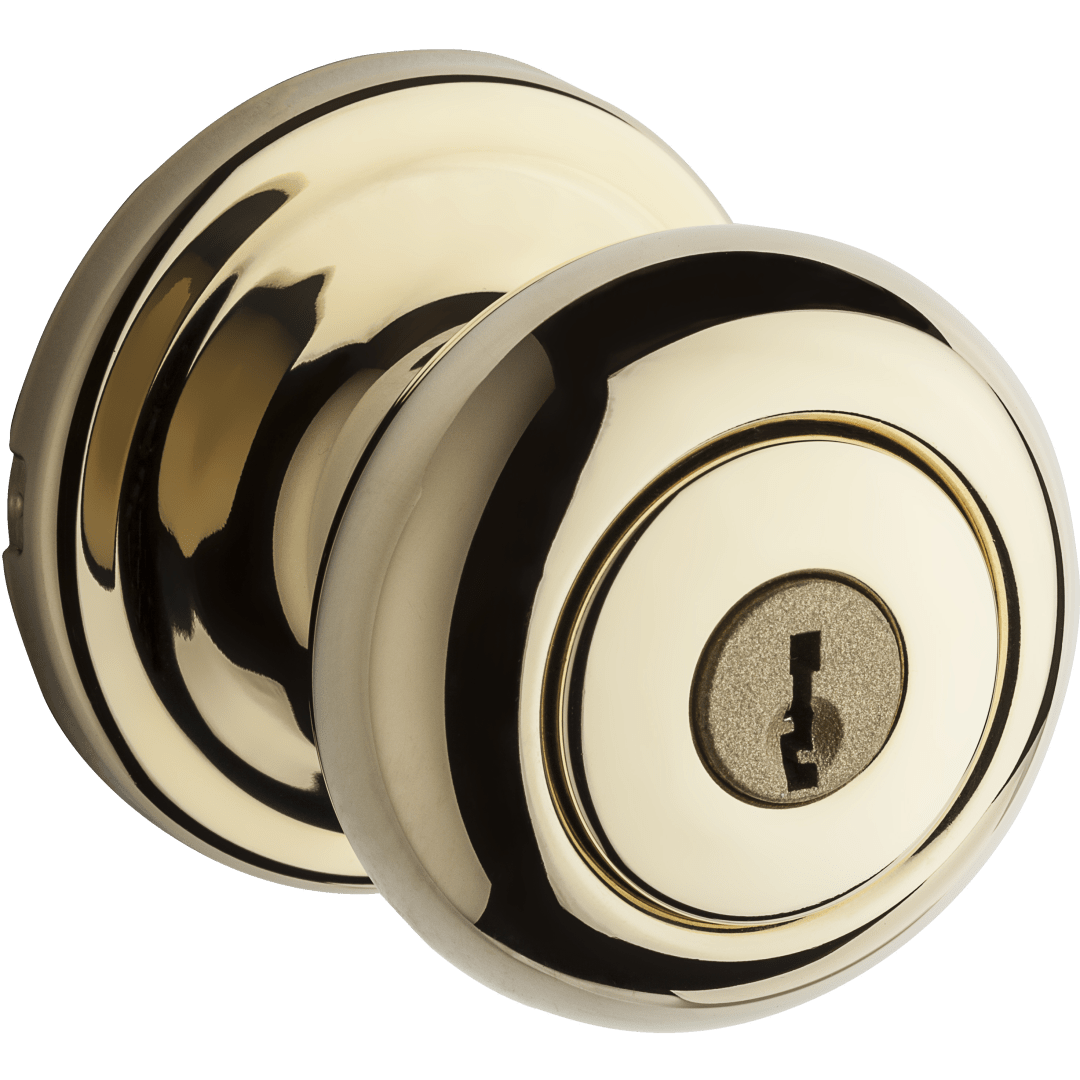 Hancock Keyed Entry Knob in Lifetime Polished Brass