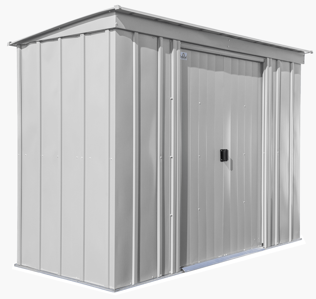 Arrow Classic 8 x 4 x 6 ft Flute Grey Steel Storage Shed