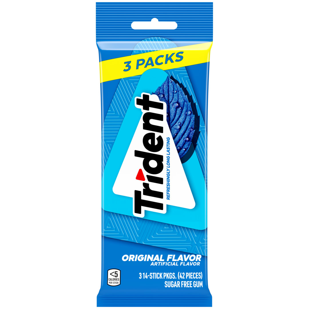 Trident Sugar Free Chewing Gum Original 14 pc MUP 3pk